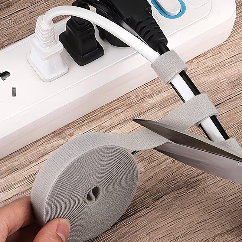 1pc 5m/196.85in Multi Colored Reusable Hook and Loop Fasteners for Cable Management and Organization