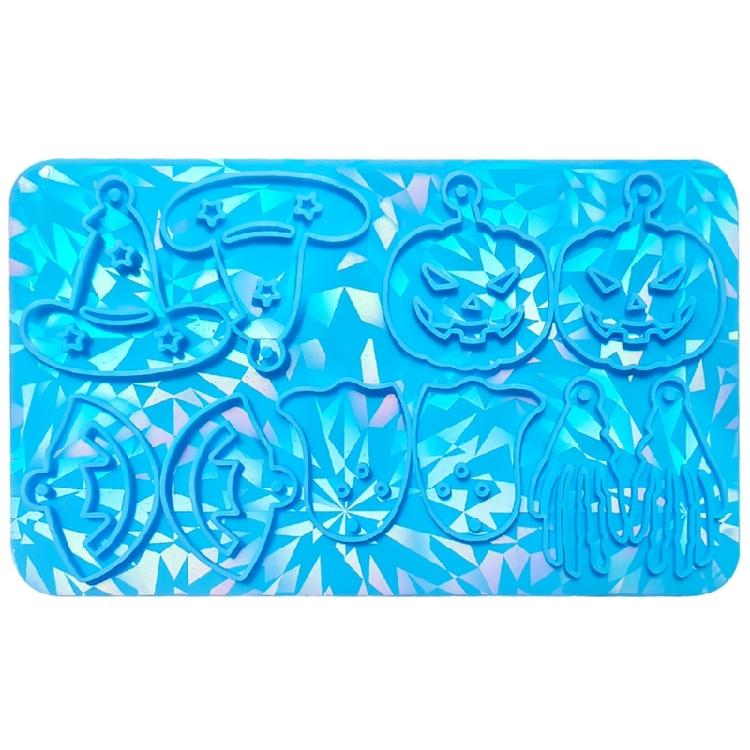 Halloween Skull Resin Molds Handmade Holographic Decorations for Earrings Keychain Hanging Pendant Jewelry Making Tools