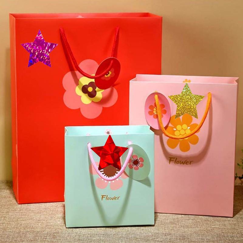 Colorful Five-Pointed Star Laser Stickers - Reward, Gift Packaging & Decoration