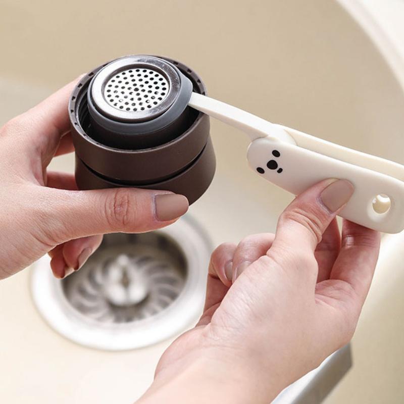 Home Cartoon Shape Three-in-one Cleaning Cup Lid Brush Insulation Cup Lid Gap Cleaning Brush Bottle Nipple Cleaning Brush