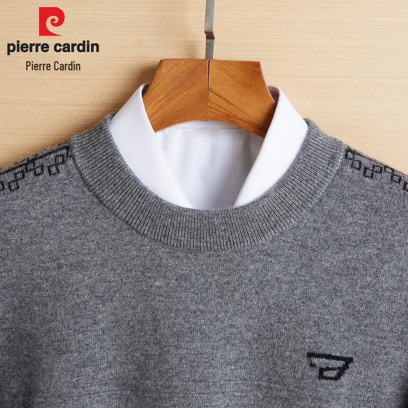 Pierre Cardin Men's Autumn/Winter Crew Neck Jacquard Wool Pullover Sweater
