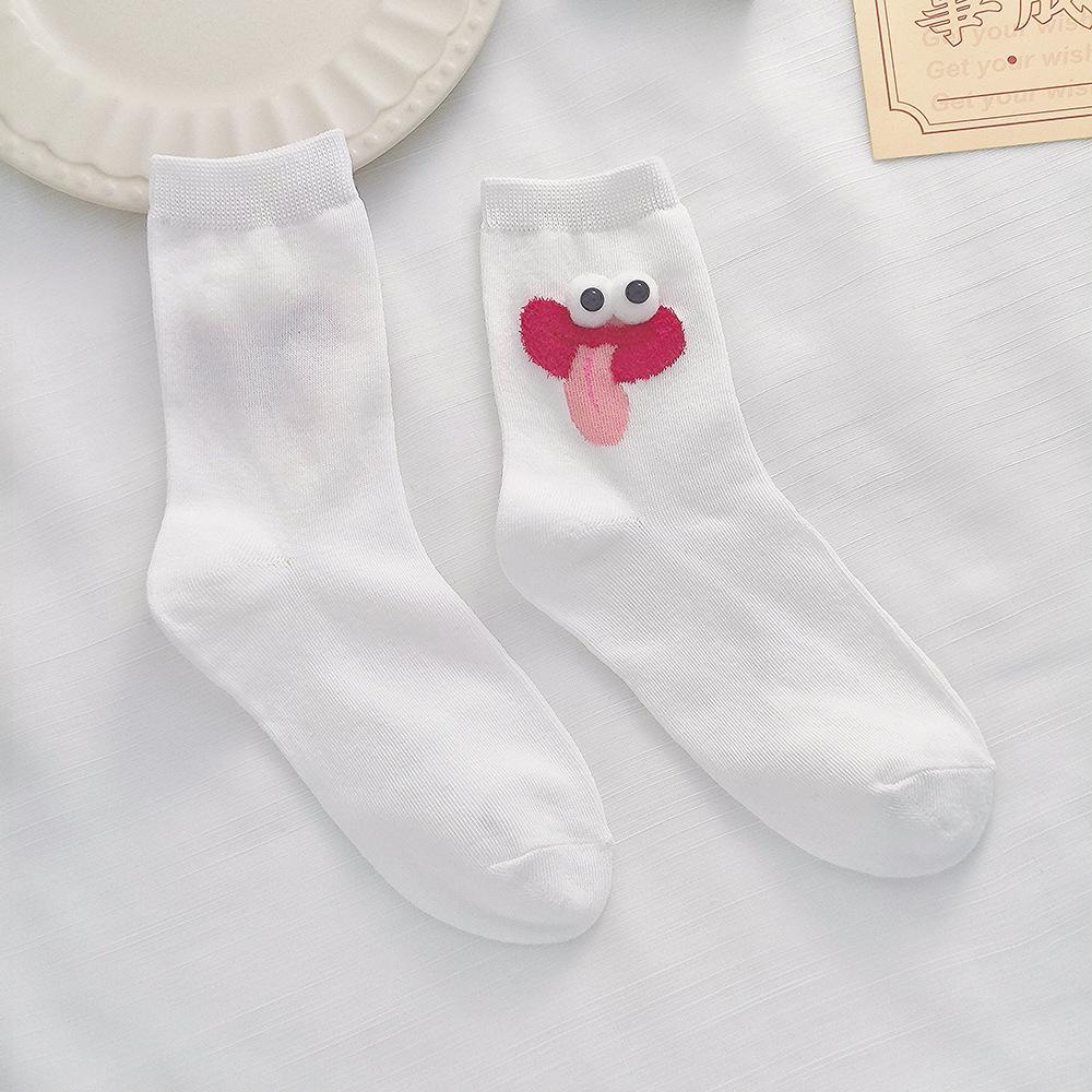 İns Stili 3D Komik İfade Çorapları Komik Gülen Yüz Baskılı Rahat ve Cilt Dostu Kişiselleştirilmiş Çoraplar