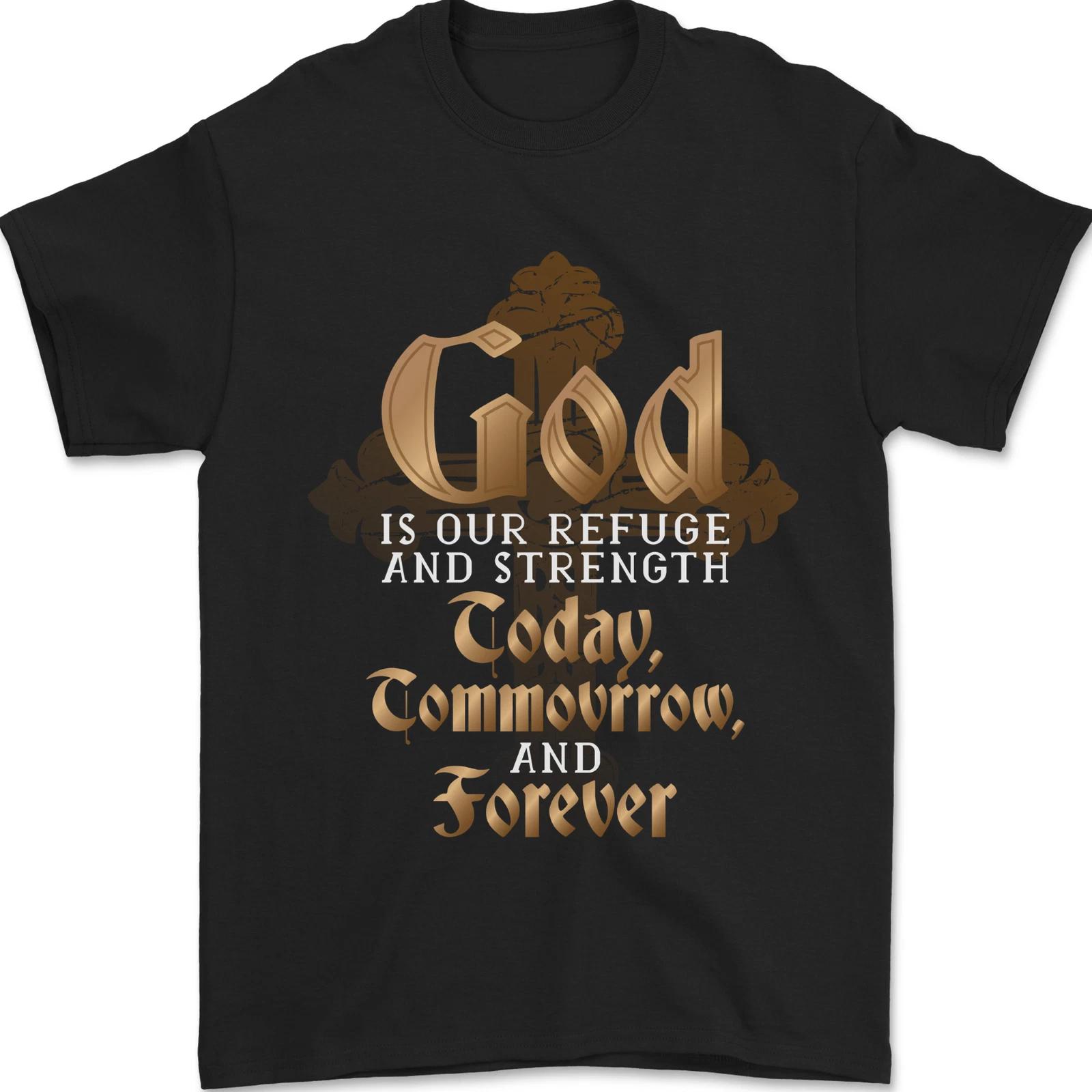 God Forever Christian Cross Christianity Jesus Mens T-Shirt 100% Cotton M