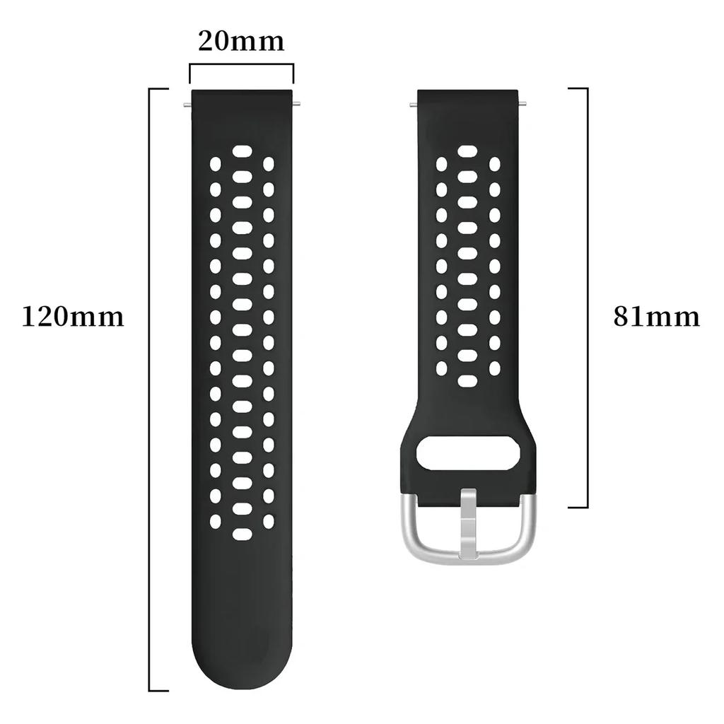 20mm Silicone Strap for Amazfit Active 2 Official Replaceable Wristband for Amazfit GTS 4 Mini 3/Samsung Galaxy Watch 7 6 5 Band