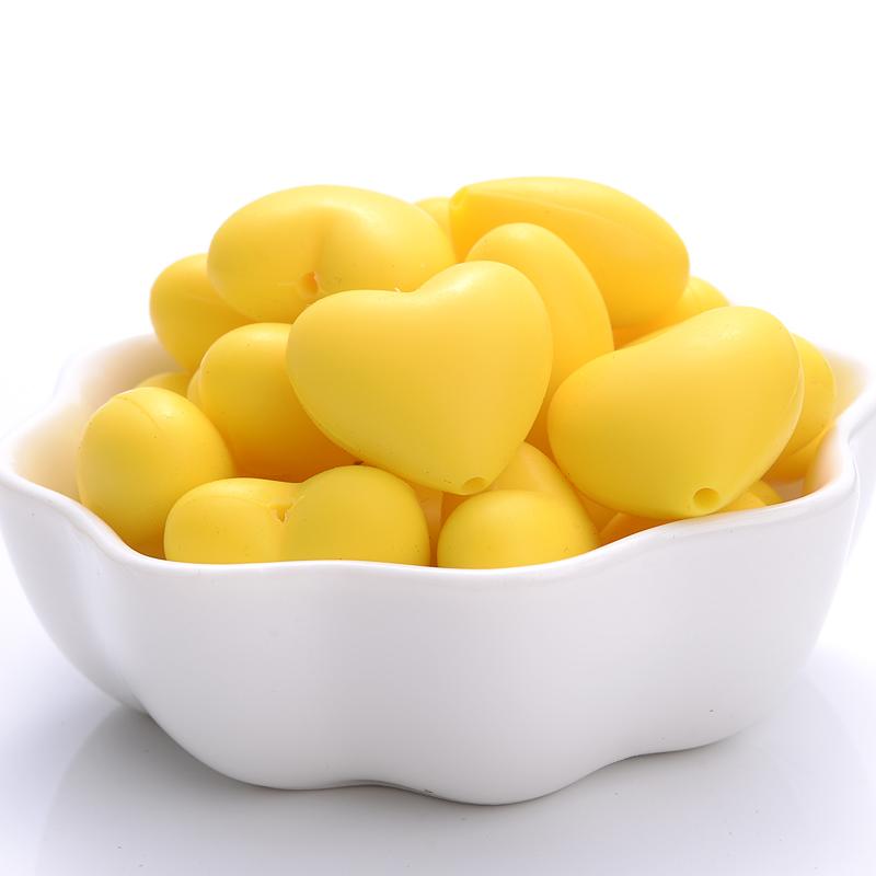 20Pcs 18x20mm Peach Heart Silicone Beads Baby Teethers Eco-friendly BPA Free Teething Beads Necklace Pacifier Chain Accessories
