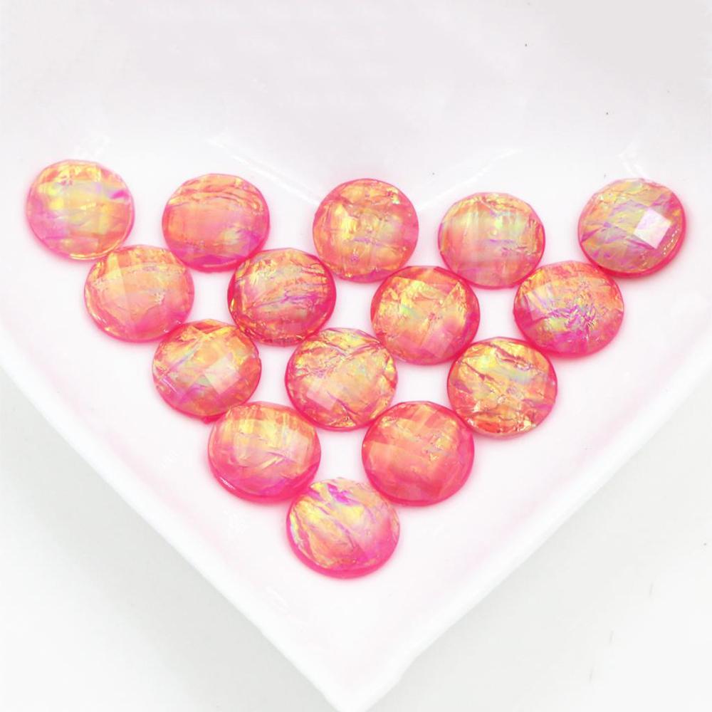 New Fashion 40pcs 12mm Blue Color Tangent plane Built-in metal foil Flat back Resin Cabochons Cameo DIY Jewelry Findings Dome