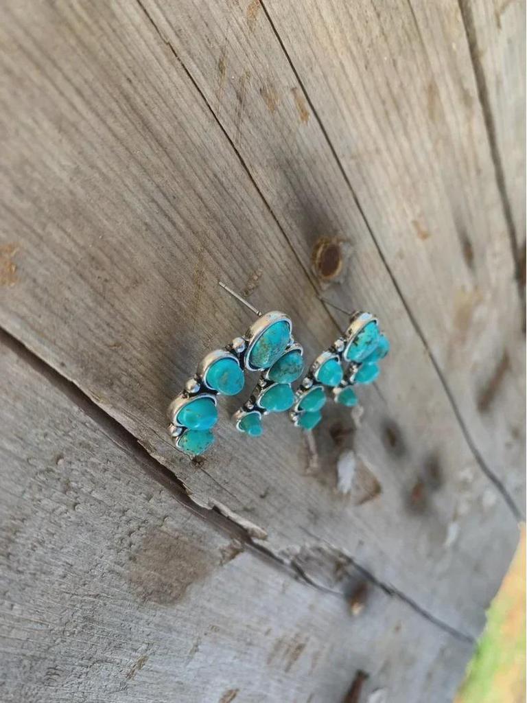 Bohemian Retro Turquoise Teardrop Earrings for Women