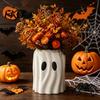 Niche Home Accessories Cute Ghost Flowerpot, Resin Halloween Planter for Indoor Small Sundry Storage Jar Decor, Multifunctional Desktop Organizer,