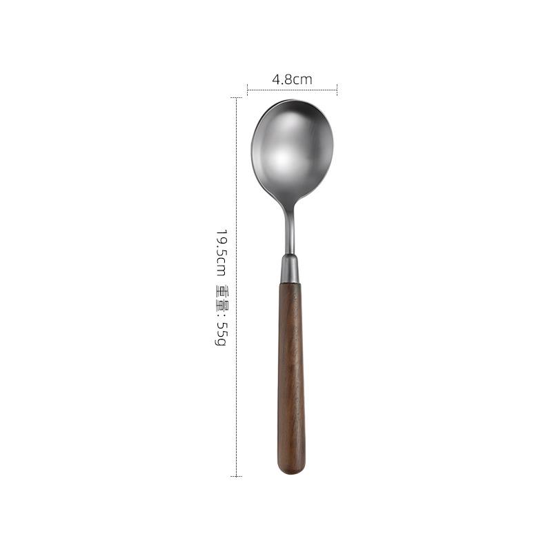 304 stainless steel walnut tableware high-end western food steak knife and fork household eating spoon chopsticks