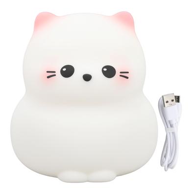 Lampa de Noapte Pisică Drăguță Reîncărcabilă USB Comutator 3 Niveluri de Luminozitate Control prin Atingere Silicon Lumină de Veghe pentru