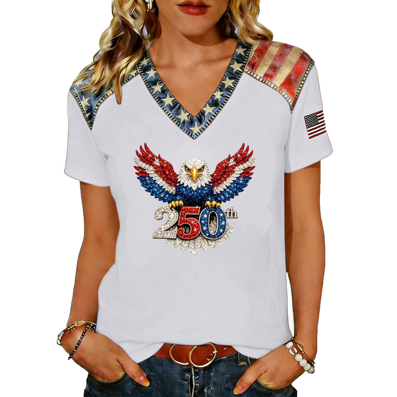 

Women Casual V Neck Short Sleeve Pullover T Shirt Top Lightweight Soft Fabric Comfortable Fit XL білий
