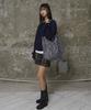 ERER Balloon Sleeve Scallop Knit Navy