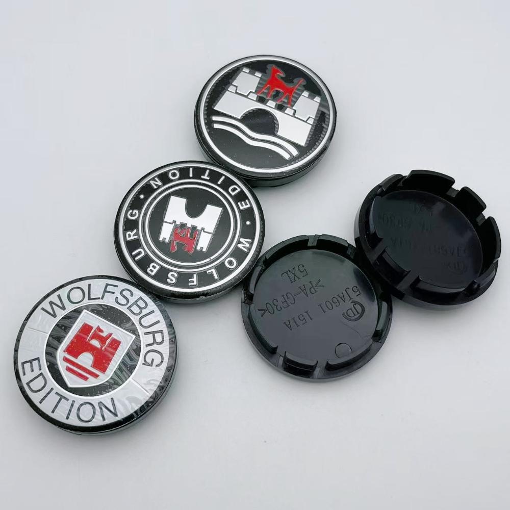 4pcs 56MM Car Wheel Center Caps With Wolfsburg Logo Emblem Badge Wheels Hubcaps Auto Rim Centre Cover Replace Car Accessories