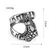 European and American Retro Jewelry Stainless Steel Men's Rings Hip Hop Viking Hammer Rings