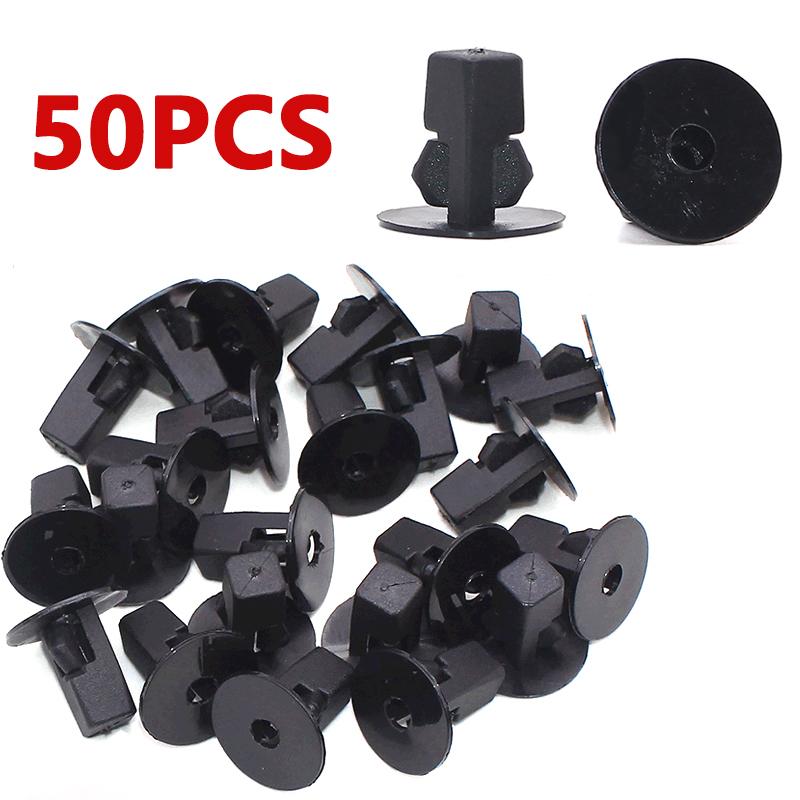 50Pcs Auto Bumper Fastener 9mm Hole Rivet Retainer Push Cover Fender Car Door Trim Panel Clip Car Fastener Clip Accessories 50pcs