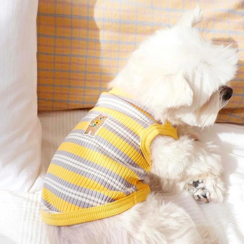 Striped Pet Vest Thin Teddy Bears Pomeranian Yorkshire Small Dog Cats Dogs Clothes Summer Puppy Clothes Dog Cooling Vest
