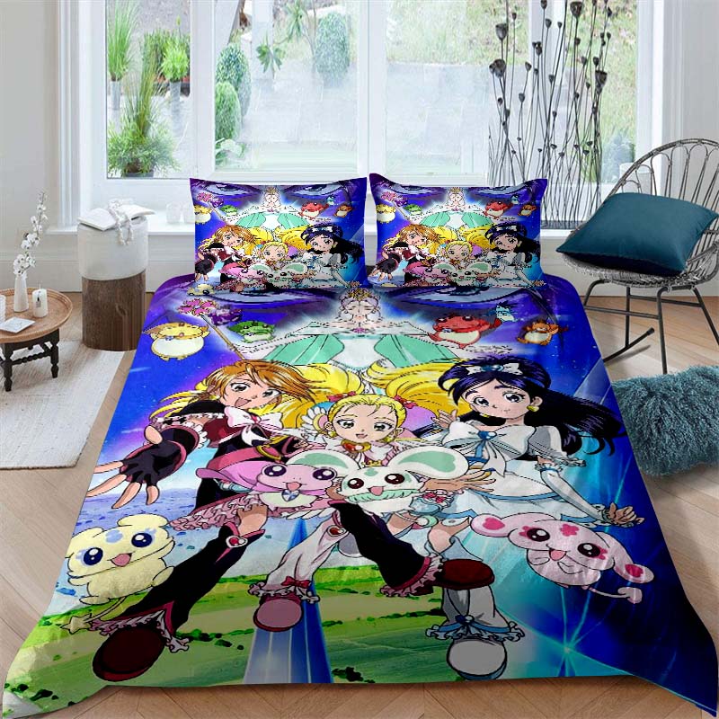 2026 New Pretty Cure Themed Duvet Covers and Pillowcases – Perfect for Single, Double, Queen, and King Beds – Holiday Gifts
