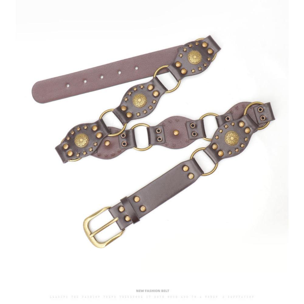 Western Denim Belt Women's Accessories Retro Belt Women's Decorative Skirt Overalls Heavy Industry Wide Belt