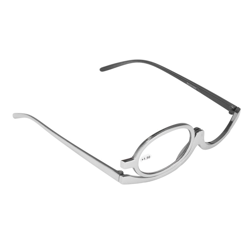 Makeup Reading Glasses Portable Magnifying Presbyopic Reading Glasses Flip Up Rotating Single Lens