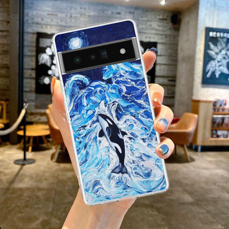 Orca Ocean Lovely Killer Whale Phone Case For Google Pixel 9 Pro XL 8 7 6 Pro 8A 7A 6A 5 4 5A 4A 3A XL 5G Soft TPU Clear Cover