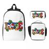 Dominican Republic Flag Backpack Student BookBag School Bag Computer Shoulder Bags 3ps Insulated Lunch Bag Pencil Case