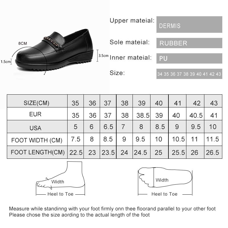 Fashion AIYUQI Mom Shoes Wedge Anti Slip 2025 New Spring Genuine Leather Ladies Shoes Slip-on Large Size Middle-aged Women's Shoes