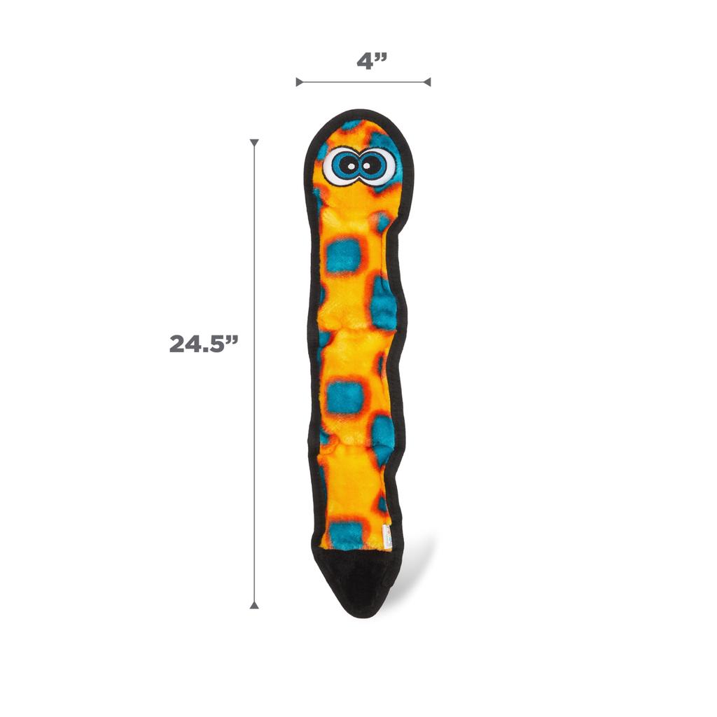 Outward Hound Invincible a Durable Stuffed Toy Snake, Puncture-proof (short/orange)