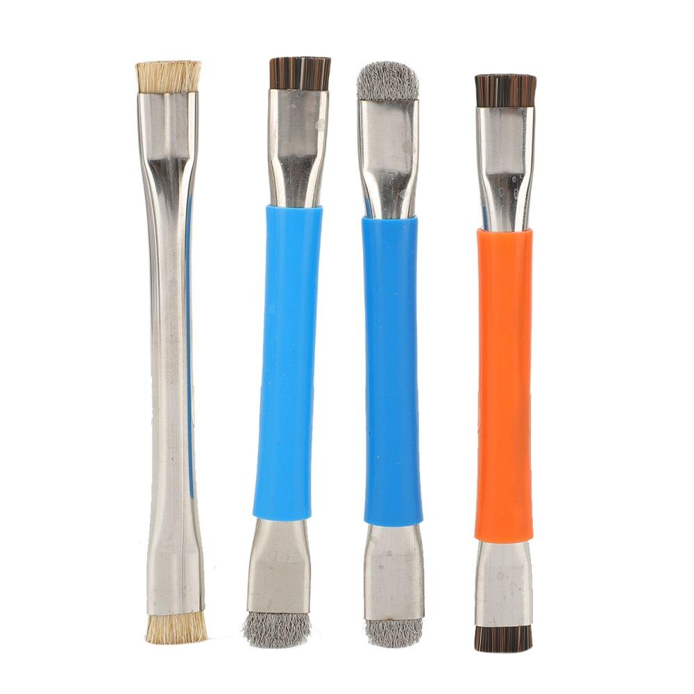Anti-static Cleaning Brush Double Head Horse Hair Brush Steel Wire Brush Electronic Maintenance