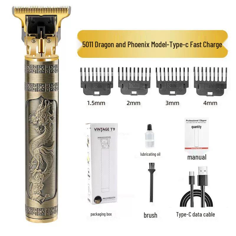 Profesyonel Elektrikli Saç Kesme Makinesi ve Gravür Jileti - Berber Makası Dahil