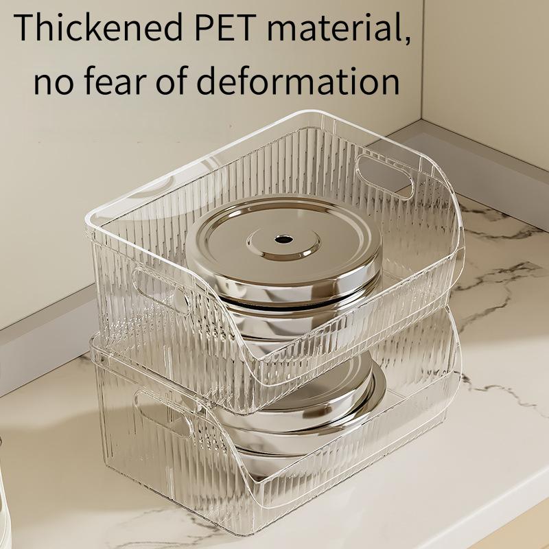 Large Clear Divided Desktop Storage Box Multi functional Space Saving Organizer for Home Disposable Cups Snacks Sorting