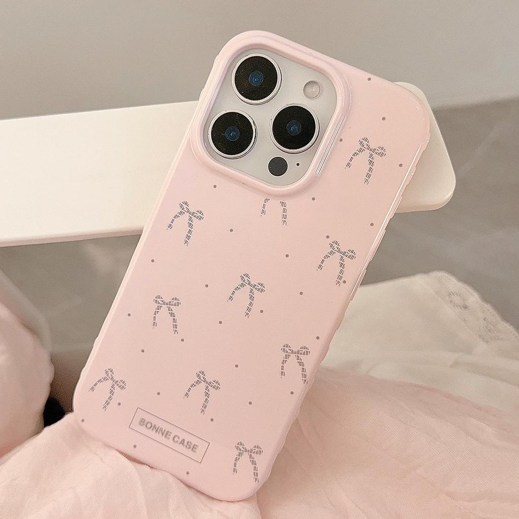Artistic Pink Bow Phone Case Suitable for Apple Phones