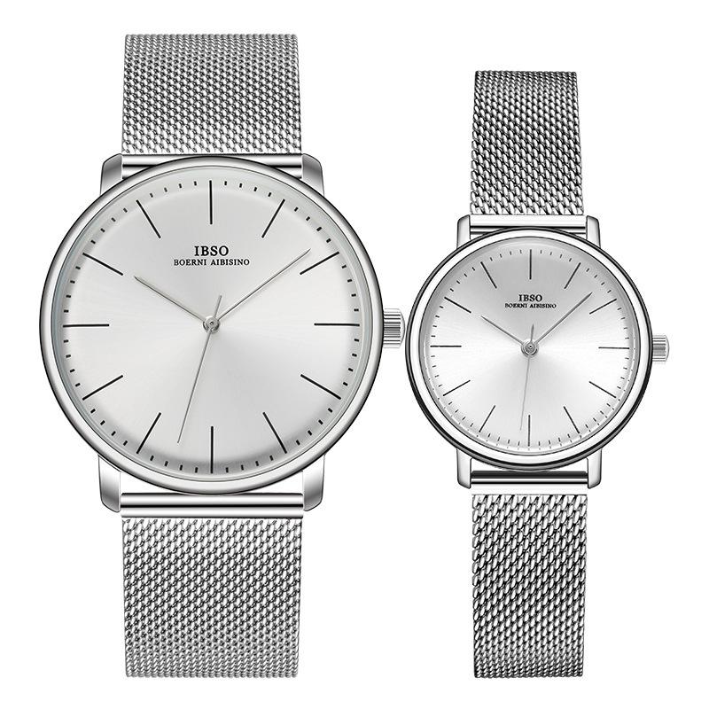 Fashion Couple Quartz Watch Ultra-Thin Stainless Steel Mesh Belt Quartz Clock Clock Watch Simple And Easy To Install