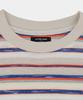 LETTERCOMO Avenue Striped Half Sleeve T-Shirt Orange Blue