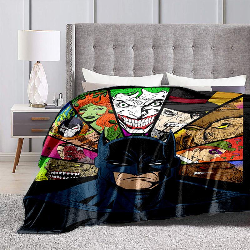 1pc Batman Villains Collage Cartoon Blanket,Portable Throw for Travel & Camping, All Season Cozy Blanket,Ideal Gift