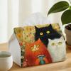 1pc 1pcs Three Cats Tissue Box Holder - Vintage -Themed Tissue Dispenser with Adorable Feline, Desktop Storage Suitable for Home, Office, Decor, Holid