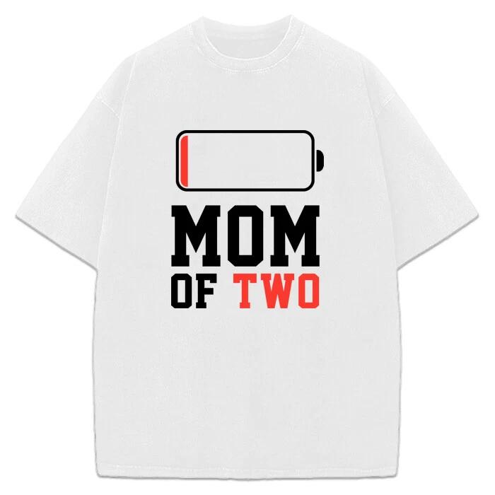 Футболка  Мама двоих  Подарок на День Матери Смешная Новинка Индивидуальная Графическая Футболка S