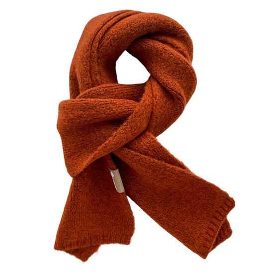 Winter Scarf Windproof Solid Color Soft Thick Knitting Keep Warm Cozy Unisex Korean Style Men Scarf for Outdoor