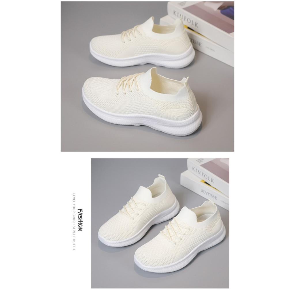 Dámské boty na volný čas, nízké tenisky z prodyšné síťoviny s měkkým podpatkem, volné boty s tkanou podrážkou, boty Tide