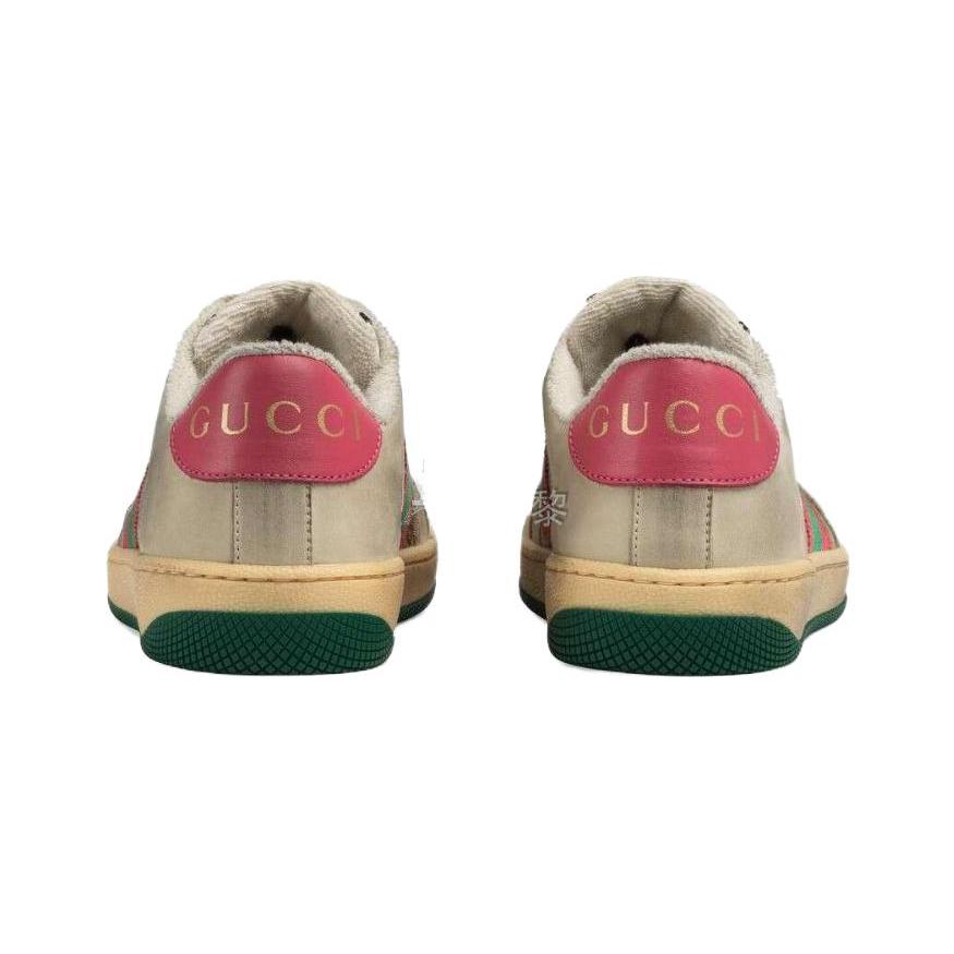 Gucci Screener Distressed Shoes Low Top Kids' Skateboarding Shoes Butter Red Children Aged 3 7 Years Old (Unisex) Kids' Skateboarding Shoes
