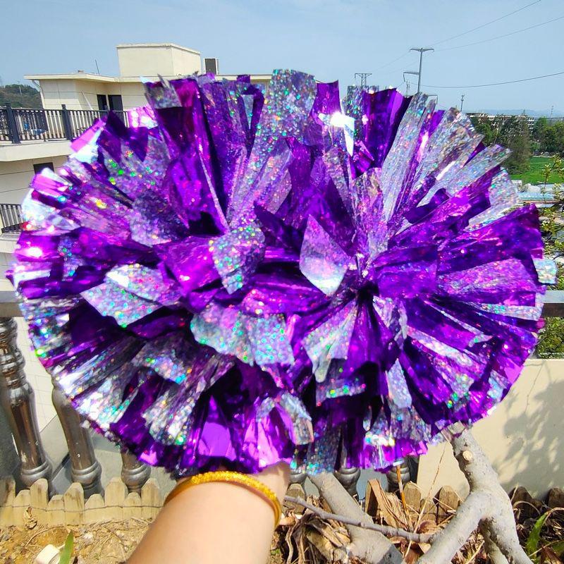 Rainbow Laser Cheerleading Pom Poms