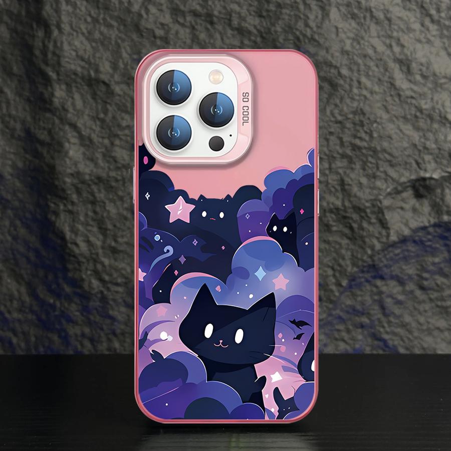 Cute Cartoon Cat Case for iPhone 17 Air 16e 14 15 16 Plus 11 12 13 Pro Max Soft Shell
