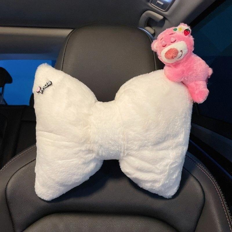 

Lotso Winter Plush Car Headrests Lumbar Cushions Cute Stellalou Interior Products Creative Pillow for Car Seats Accessories