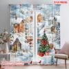 2pcs,2D Plane Printing Curtains Winter Wonderland(2) Versatile 100% Polyester (without Rod) All Seasons Perfect for Bedroom