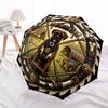Dog Badge pattern umbrella, portable and foldable design, 8 ribs, a casual accessory for Halloween, Christmas, and birthday gifts.