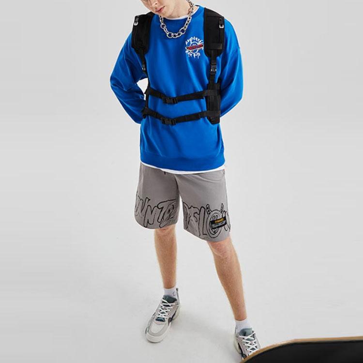 Li Ning Sports Fashion Series CF Cool Letter Print Sports Shorts Men Shorts Gray AKSR469-2