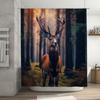 Forest Elk Shower Curtain High Definition Printed Fabric Waterproof Bathroom Decoration For Home Decor