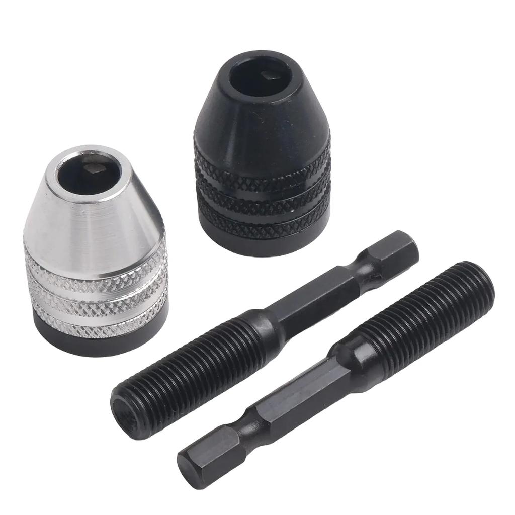 2pcs Keyless Chuck Conversion Adapter Drill Bit Quick Change Driver 0.3-6.5mm Power Tool Parts Accessories