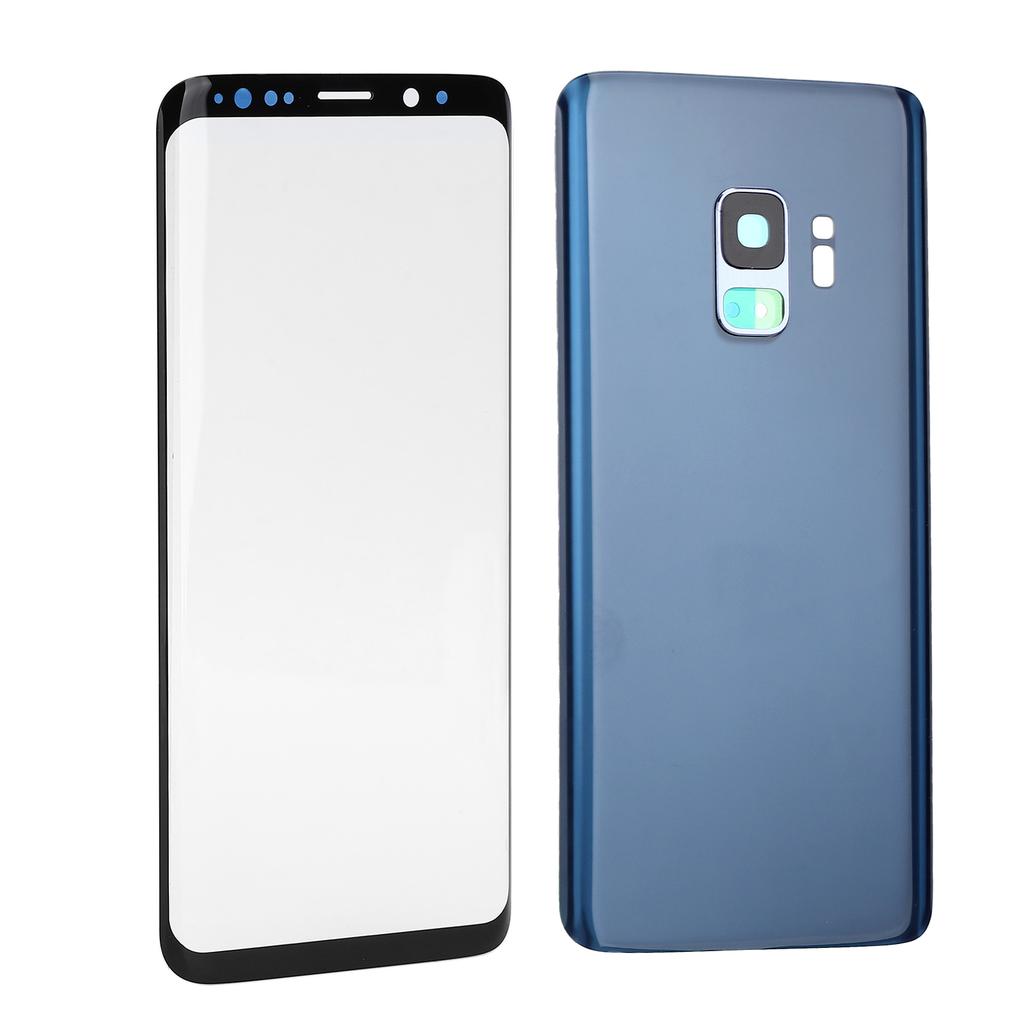 Phone Rear Back Glass Cover Front Screen Glass Lens Replacement Set for Samsung S9 G960