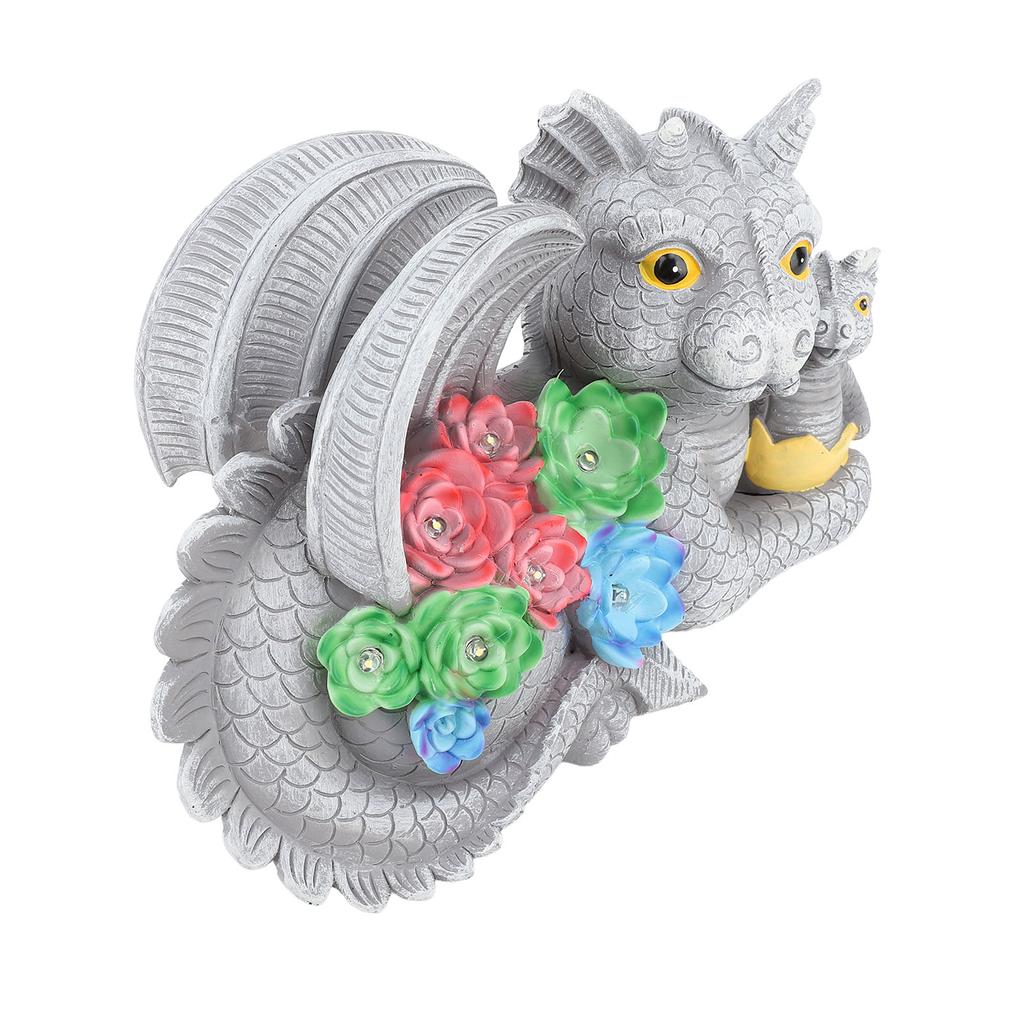 Садова статуя динозавра, Сонячна статуя матері та сина для вуличної прикраси, Скульптура динозавра з смоли для прикраси саду