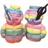 Rainbow Down Coat Pen Holder, 3D Printed Puffer Jacket Desk Organizer, Creative Storage for Stationery And Brushes